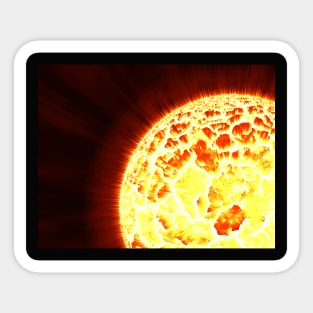 Exploding Sun Close-Up - Red Sticker